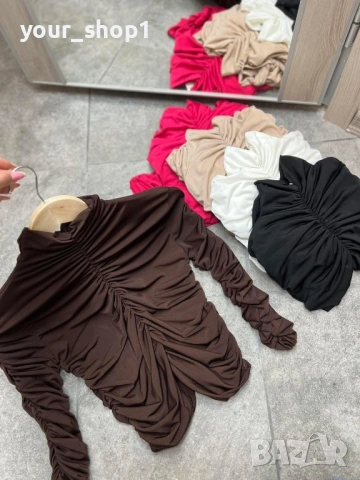 Дамска блуза топ  с набран ефект 