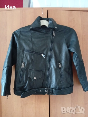 Черно яке естествена кожа , снимка 2 - Якета - 52903322
