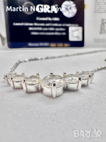 Сребърно колие с мойсанит (Диамант) 2.8 карата, снимка 10 - Колиета, медальони, синджири - 52145984