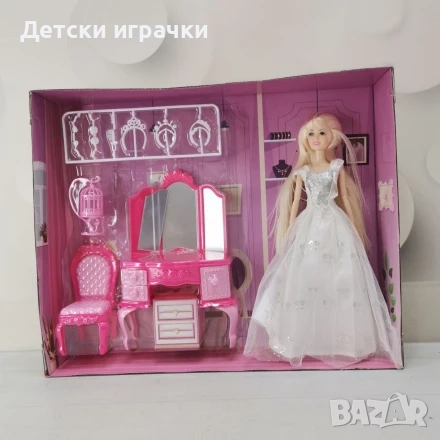 Кукла Барби с тоалетка и аксесоари , снимка 5 - Кукли - 52633993