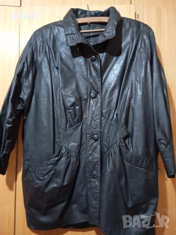 Черно яке, естествена кожа, снимка 3 - Якета - 52355305