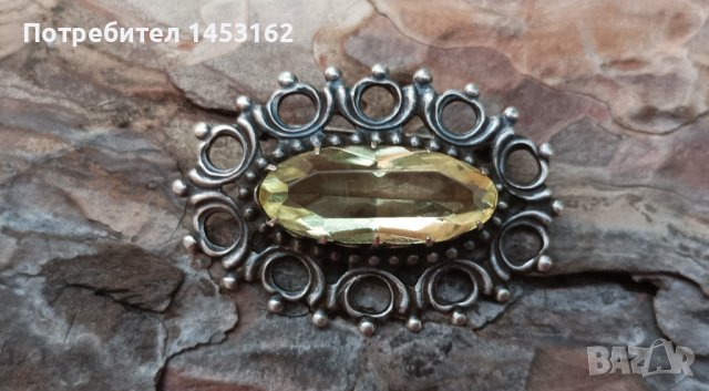 Стара руска сребърна брошка 