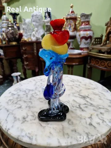 Прекрасна антикварна колекционерска италианска  фигура клоун мурано , снимка 7 - Декорация за дома - 50070302