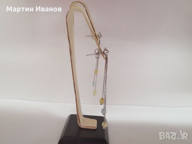 Златни обеци висящи 18 карата , снимка 4 - Обеци - 33213905