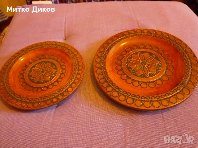 Дървена чиния с медни нишки фи 125 и 145 мм нови, снимка 3 - Декорация за дома - 53566173