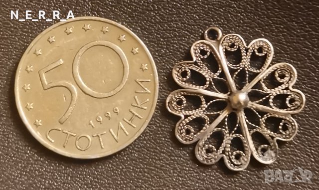 Стара сребърна висулка филигранна изработка, снимка 4 - Колиета, медальони, синджири - 43840310