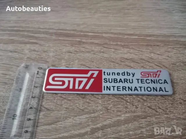 Subaru Tuned by STI емблема сребристо с червено, снимка 3 - Аксесоари и консумативи - 50160474