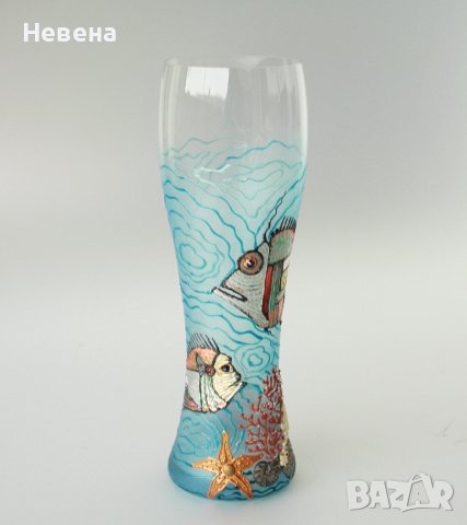 Никулден Подарък Рибар Моряк Чаша с Риби, снимка 3 - Декорация за дома - 43192596