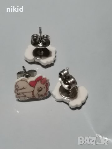 Коте Мари Marie детски обици обеци обички, снимка 2 - Други - 43309726