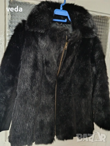 Късо кожено палто/яке естествен косъм с цип М/S УНИСЕКС, снимка 5 - Якета - 53258469