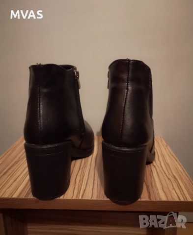 Нови дамски есенни черни боти на нисък дебел ток 38 размер, снимка 5 - Дамски боти - 51877288