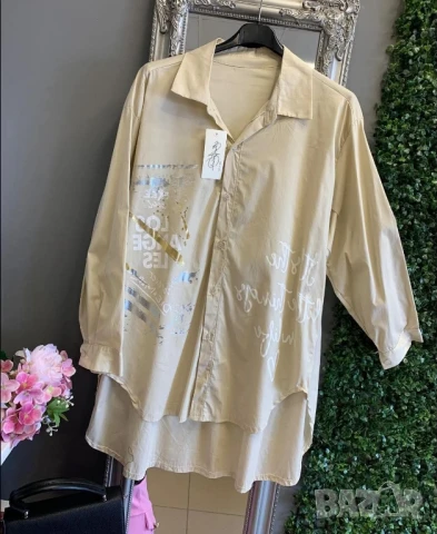 памучни ризи с асиметрична дължина , снимка 2 - Ризи - 50871963