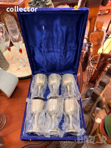 Комплект от шест посребрени чаши / бокал. №7852