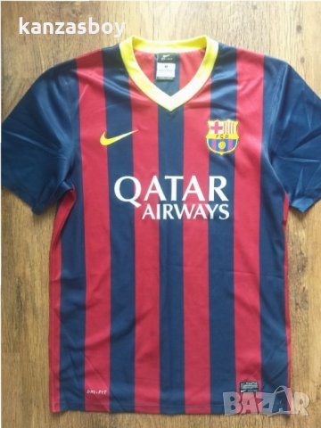 Nike Barcelona Mens SS Home Shirt - страхотна футболна тениска КАТО НОВА, снимка 4 - Тениски - 32635620
