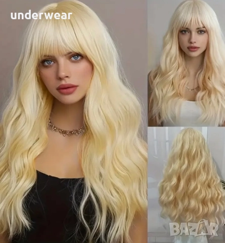 Руса перука с къдрици 44 см, снимка 2 - Аксесоари за коса - 51512122