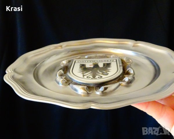 Калаена чиния с орел,корона,жезъл,700 гр., снимка 2 - Пана - 27757727