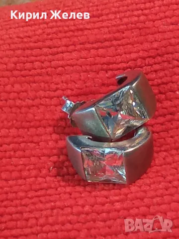 СТАРИ СРЕБЪРНИ ОБЕЦИ СРЕБРО 925 с ФАСЕТИРАН ЛАБОРАТОРЕН МОЙСАНИТ 1-та с НУЖДА от ЗАКОПЧАЛКА 49734, снимка 14 - Обеци - 48987305