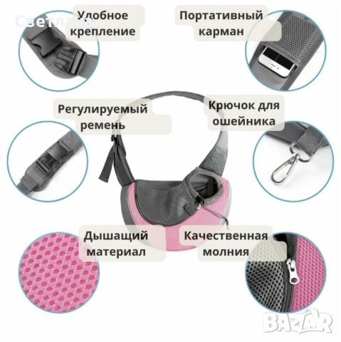 Чанта за носене за малки кучета до 2,5 кг Размер - S, снимка 5 - Други животни - 51435305