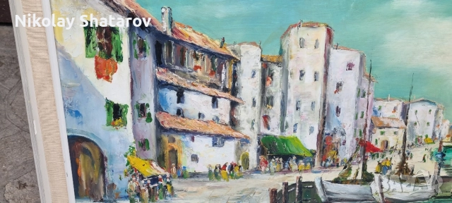 Стара картина. масло на фазер , снимка 2 - Антикварни и старинни предмети - 51862763