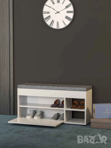 Шкаф за обувки с пейка / Шкаф пейка за обувки с възглавница, снимка 7 - Шкафове - 51804083