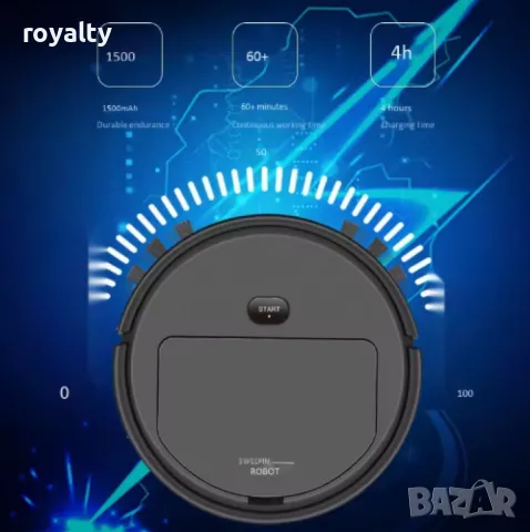 Интелигентна прахосмукачка робот 3в1 две четки и моп за почистване на домакинство, снимка 4 - Прахосмукачки - 49052950