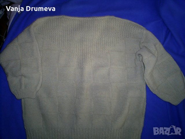 ръчно плетен пуловер от 100 %  домашна вълна, снимка 3 - Блузи с дълъг ръкав и пуловери - 35467192