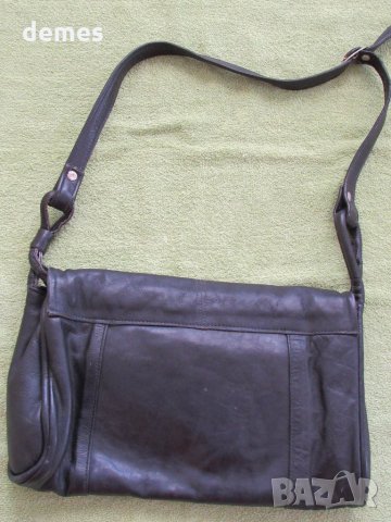  Дамска чанта в черно от естествена кожа, нова, снимка 5 - Чанти - 32503839