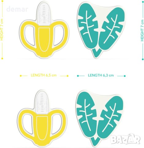 Splish Splash Комплект играчки за баня за малки деца - плаващи банани и бананови листа, снимка 8 - Образователни игри - 43941645