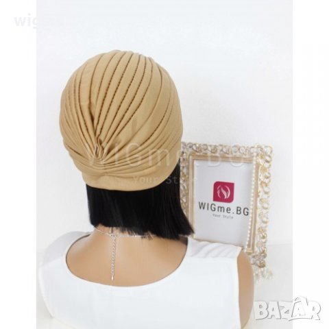 Тюрбан за коса едноцветен бежов, снимка 4 - Аксесоари за коса - 33047072