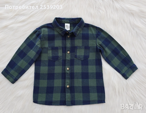 Детска карирана риза H&M 9-12 месеца  , снимка 2 - Други - 52555598