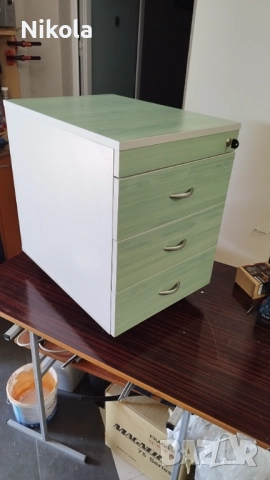 Офис шкаф с три чекмеджета на колела - контейнер за бюро резидав с ключ, снимка 14 - Шкафове и рафтове - 51437181