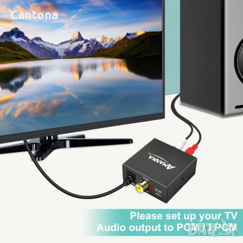 AMANKA 192Khz DAC цифров към аналогов аудио конвертор, алуминиев, оптичен към RCA конвертор, Spdif/, снимка 4 - Други - 40405778