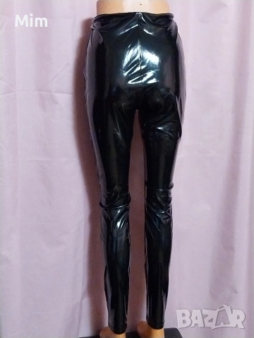 S/M Черен, еластичен клин от лак / винил / с висока талия , снимка 4 - Клинове - 52702304