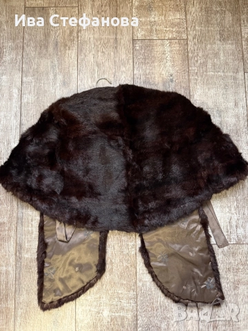 норкова шал наметка болеро от норка естествен косъм кафяв универсален размер , снимка 4 - Рокли - 42599063