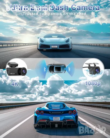 4K многофункционален видеорегистратор Dynacam, снимка 2 - Камери - 49752394