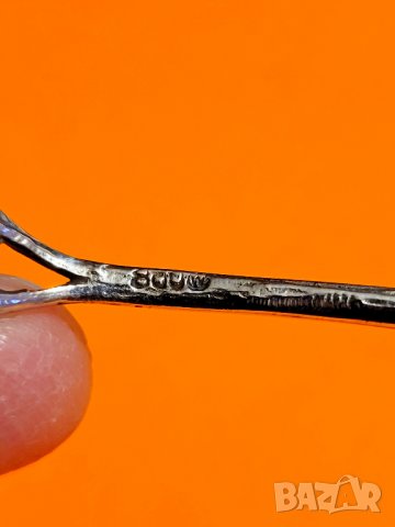 Старинна сребърна лъжица със роза 800 сребро за подарък, снимка 5 - Декорация за дома - 36844827