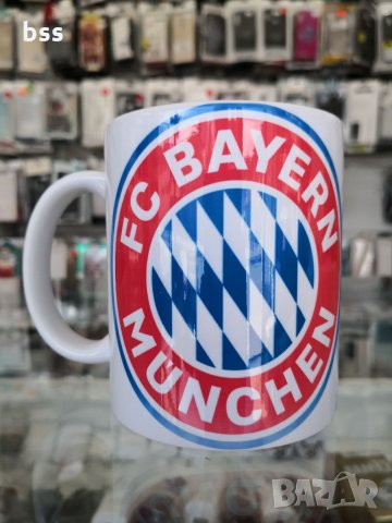 Бяла порцеланова чаша с логото на ФК Байерн Мюнхен / BAYERN MUNCHEN, снимка 1 - Чаши - 32396131