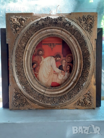 Много стара барокова рамка дърво и гипс антика над 130 год., снимка 4 - Антикварни и старинни предмети - 53423424