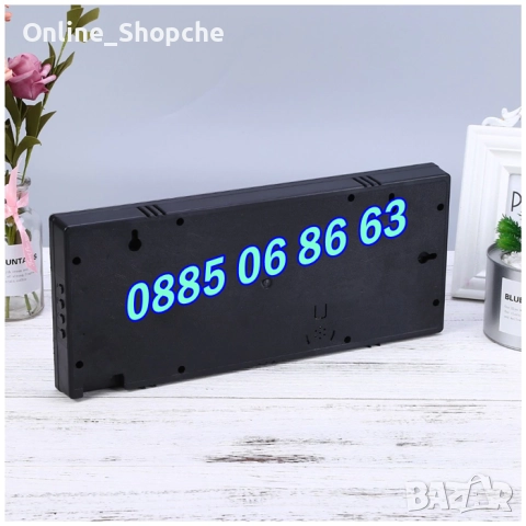 Голям LED електронен стенен часовник с термометър и календар 36 см, снимка 3 - Други - 52425949