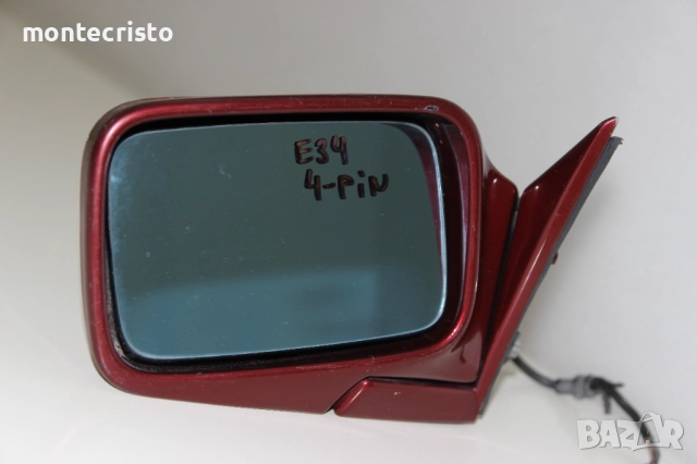 Ляво огледало BMW E34 Serie 5 (1988-1992г.) 4 пина / синьо стъкло, снимка 2 - Части - 51573254