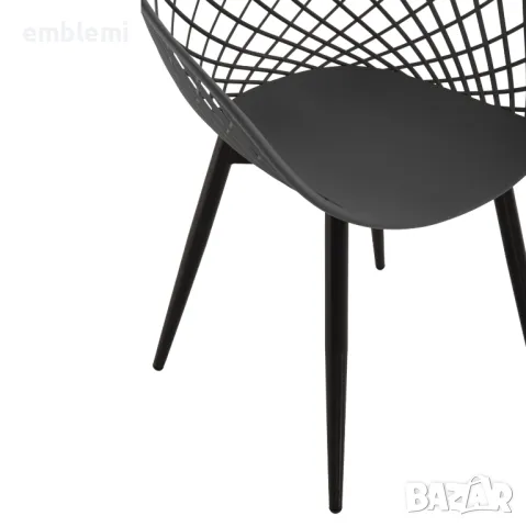 Стол трапезен ARMCHAIR ARIADNE HM8001 бял с кафеви крачета, снимка 10 - Столове - 47537318