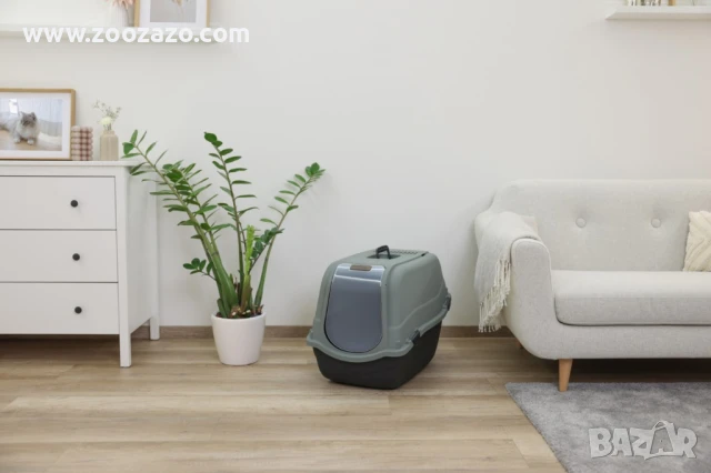 Тоалетна за котка с капаче и филтър Emma Eco - Модел: 80979, снимка 2 - За котки - 50959977
