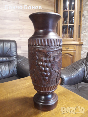 Ваза дърворезба , снимка 2 - Антикварни и старинни предмети - 36546963