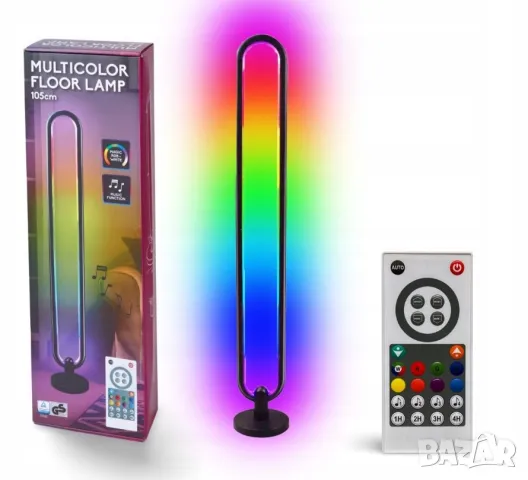 RGB LED ПОДОВА ЛАМПА 105см Динамична промяна на цвета Дистанционно управление