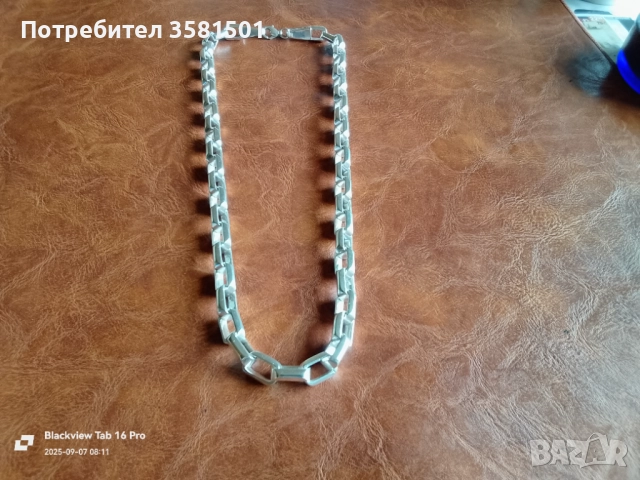 157/Сребърен Синджир Поръчкова плетка-145грама.🇧🇬, снимка 2 - Колиета, медальони, синджири - 51630233
