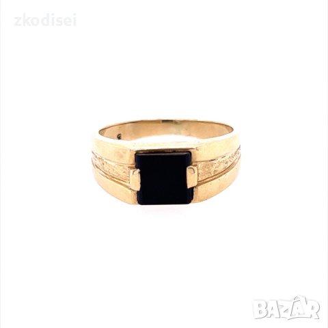 Златен мъжки пръстен 4,19гр. размер:59 14кр. проба:585 модел:21620-5, снимка 1 - Пръстени - 43945190