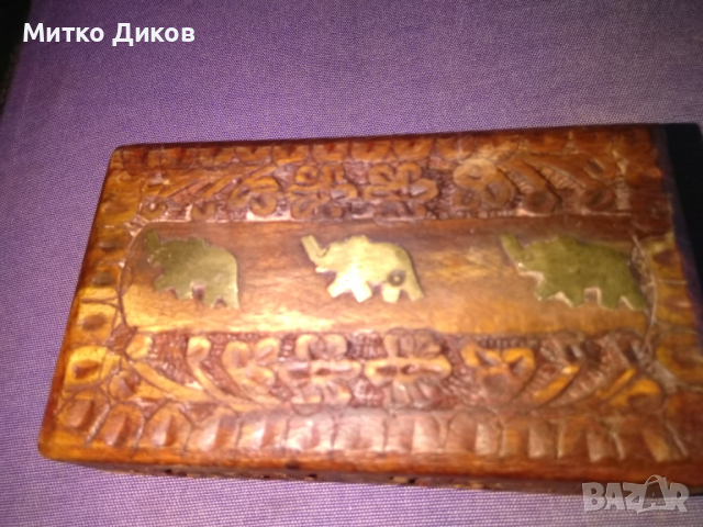 Дървена кутия слончета нова  127х73х50мм, снимка 2 - Декорация за дома - 36558528