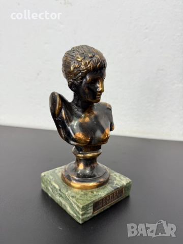 Гръцка бронзова фигура / бюст на Хермес. №7425, снимка 3 - Антикварни и старинни предмети - 51935926