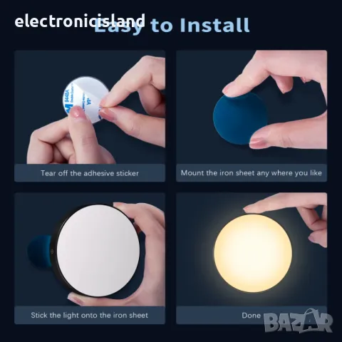 Преносимa LED Акумулаторна сензорна светлина лампа с вградена 1000mAh батерия за шкаф гардероб.., снимка 5 - Лед осветление - 49463512