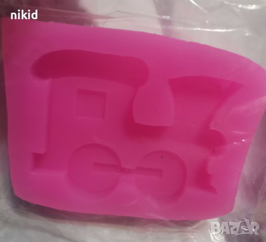 Влак Локомотив Вагон голям силиконов молд форма фондан гипс шоколад, снимка 2 - Форми - 38439242